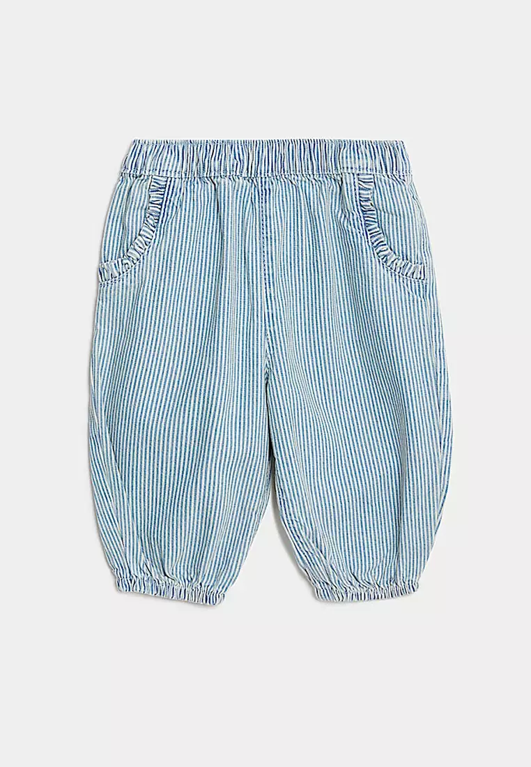 2pc Cotton Rich Striped Slogan Outfit