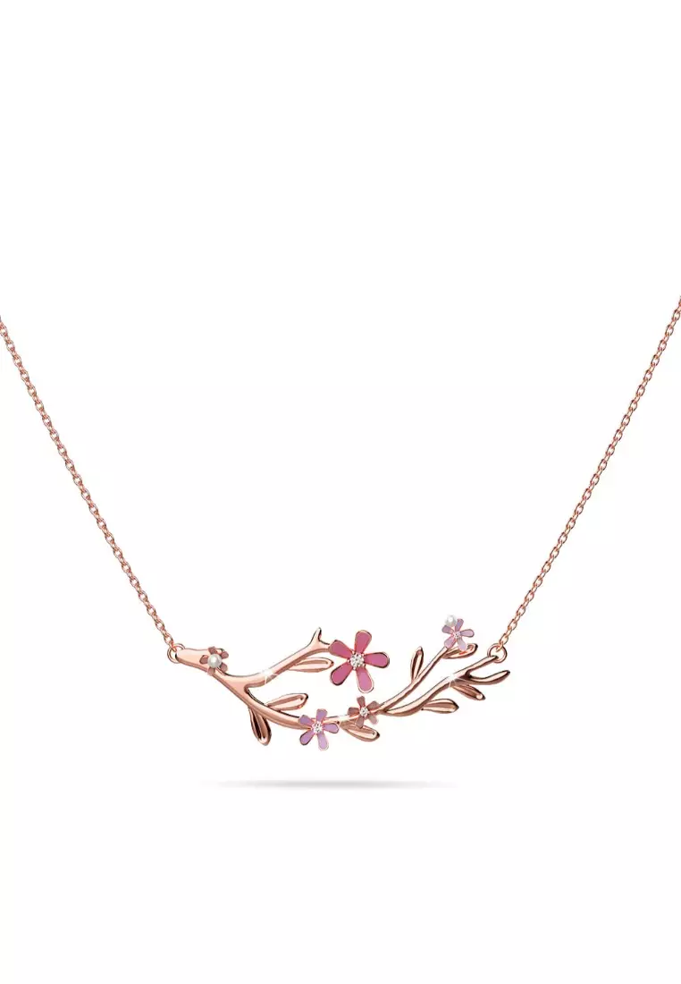 Petalia Pink Necklace Featured SWAROVSKI® Crystals in Rose Gold
