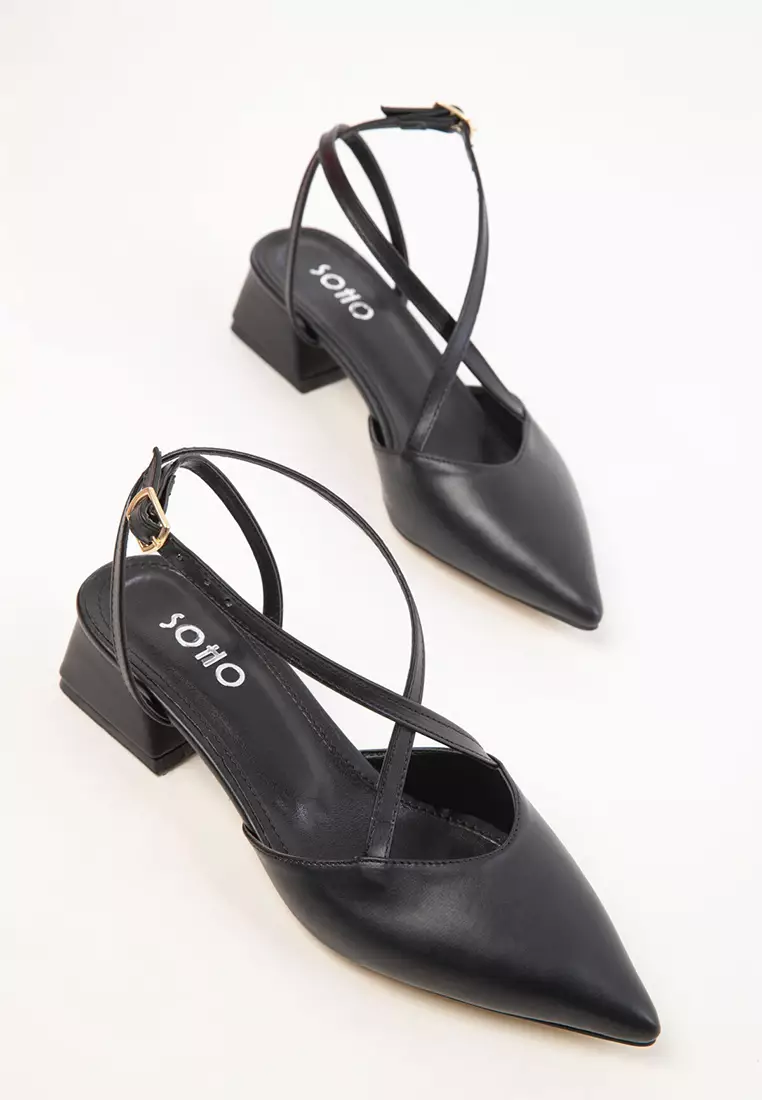 Black Women's Classic Heeled Shoes 20422