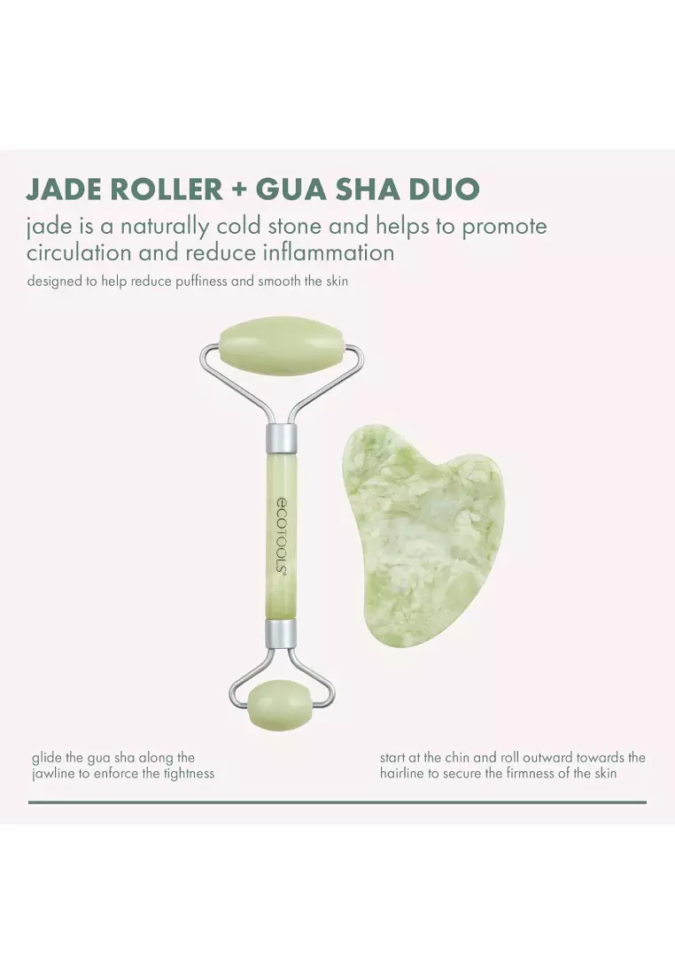 EcoTools Jade Stone Facial Roller and Gua Sha Set