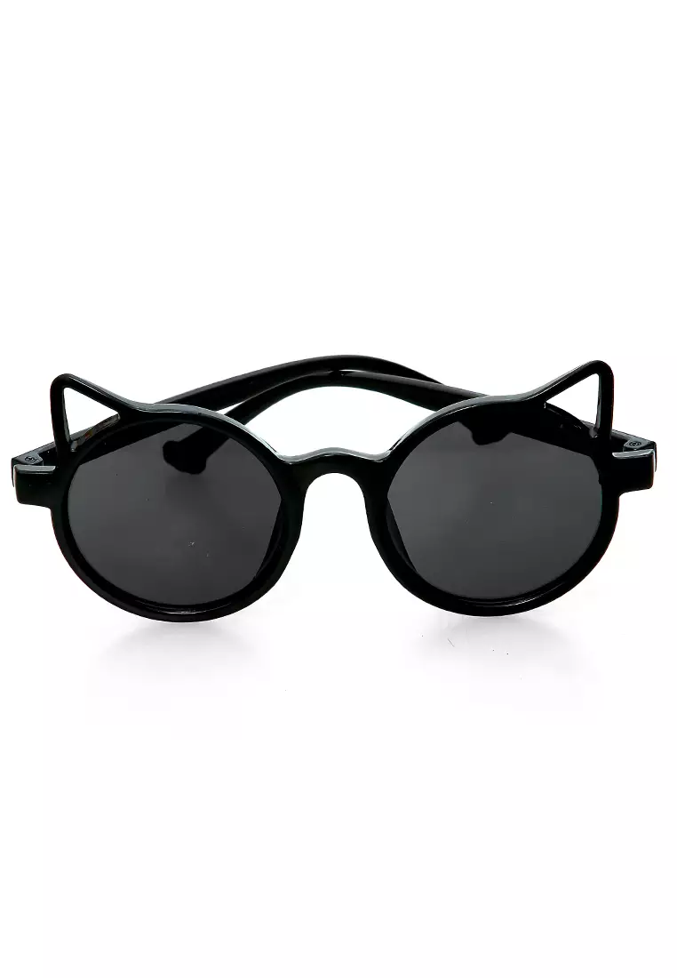 Ulrico Kacamata Hitam Anak Unisex Cat Ear Model Sunglasess Cute Design Material PC ORIGINAL - Black