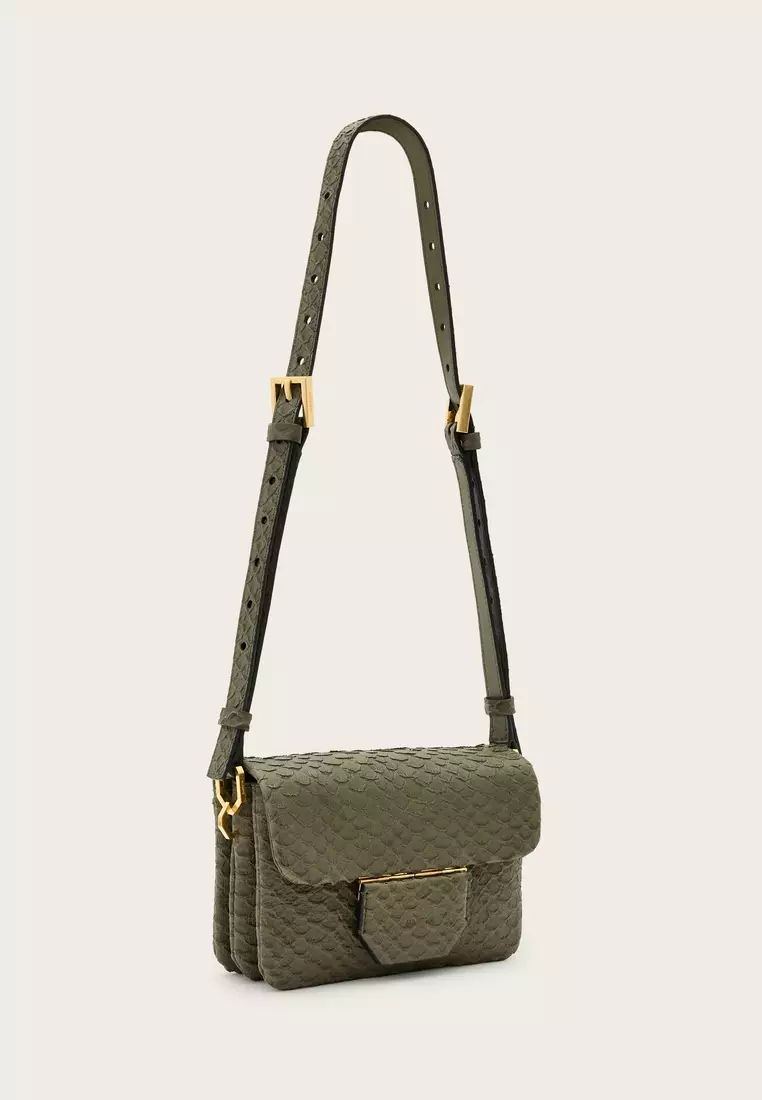 Buy AllSaints Jupiter Snake Effect Leather Crossbody Bag 2025