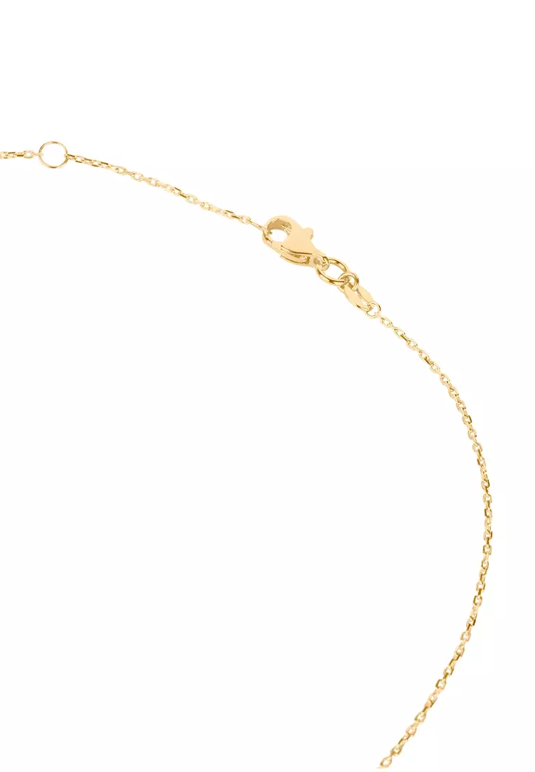 Birthstone Sphere Necklace Aquamarine (March) 14k Gold