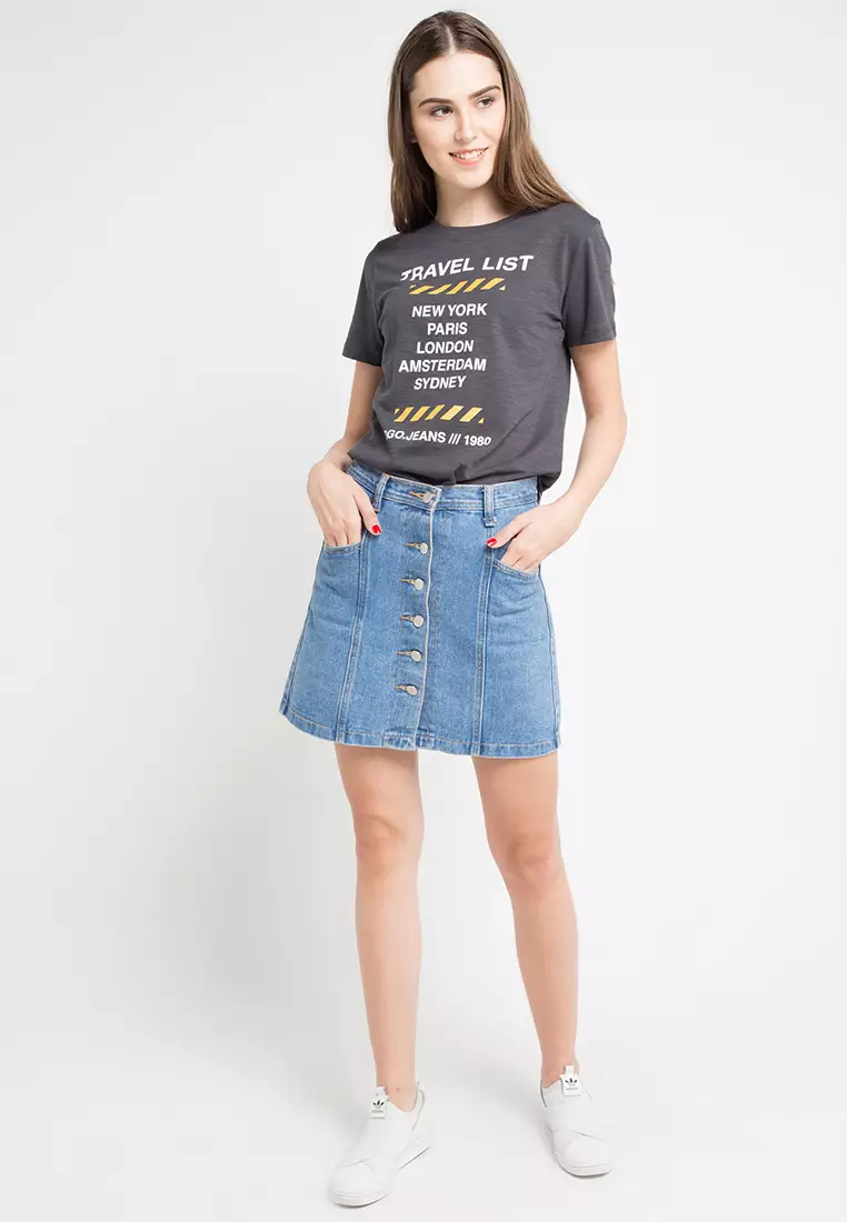 Kaos Wanita Travel Grey