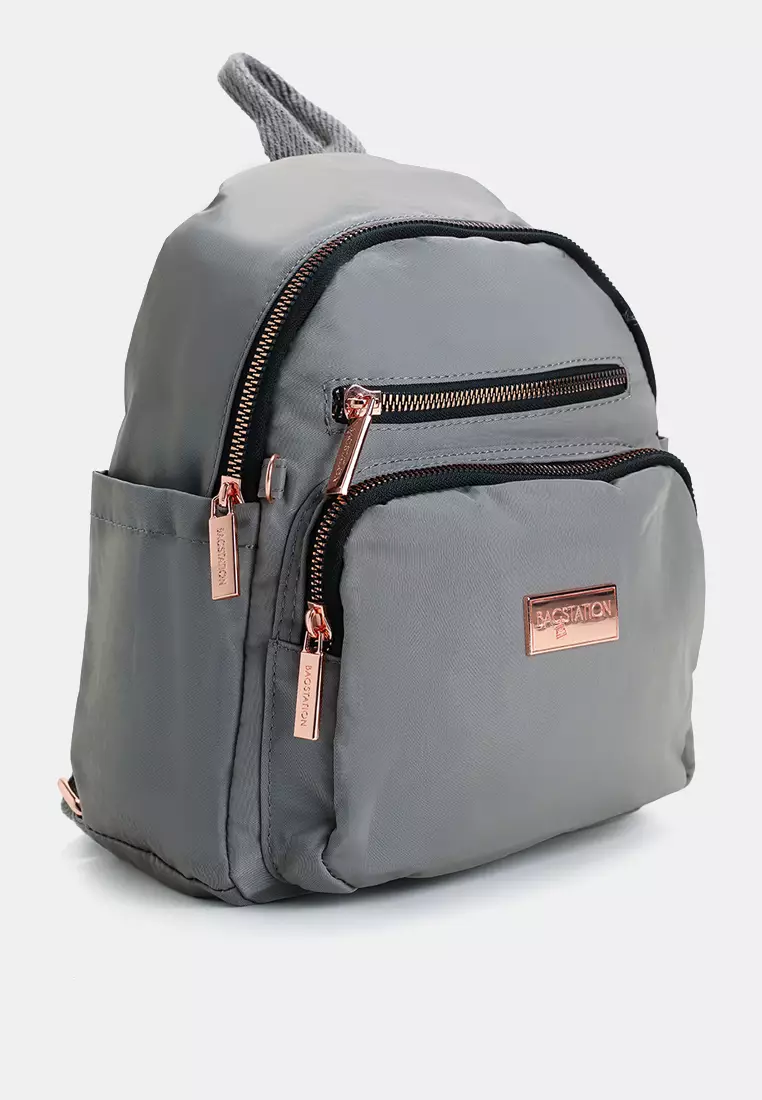 Rose Gold Series Crinkle Nylon Small Backpack