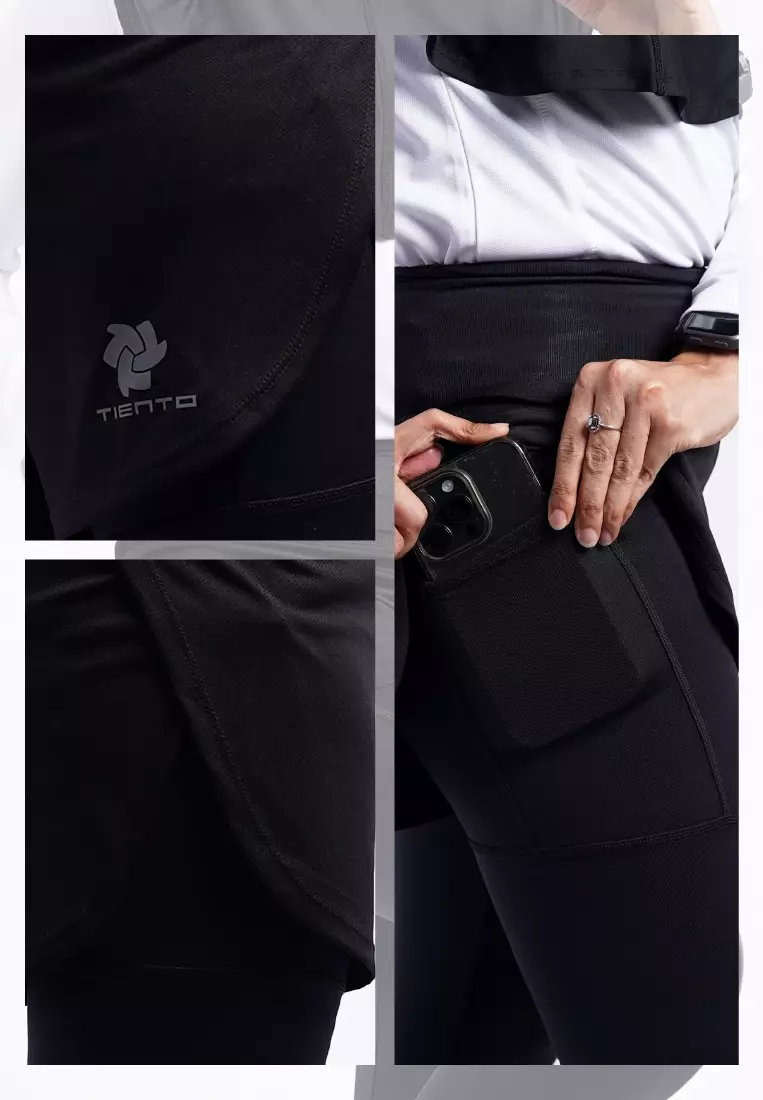 Tiento Celana Lari 2in1 Legging Running Sport Women Leging Olahraga Wanita