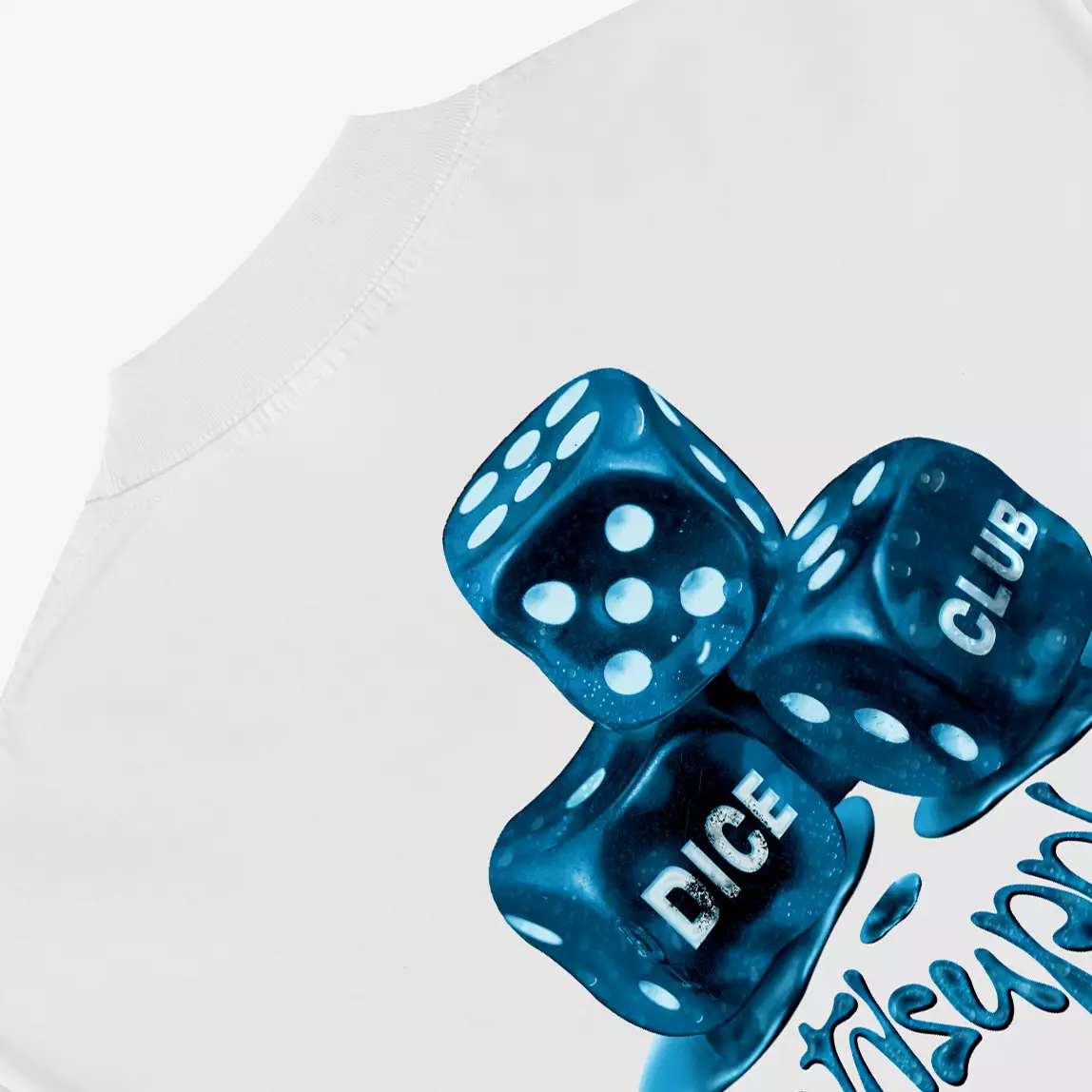 OOTDSUPPLY Boxy Fit Oversize Dice Club Black & White l Tshirt Boxyfit l Kaos Boxy OVZBX034