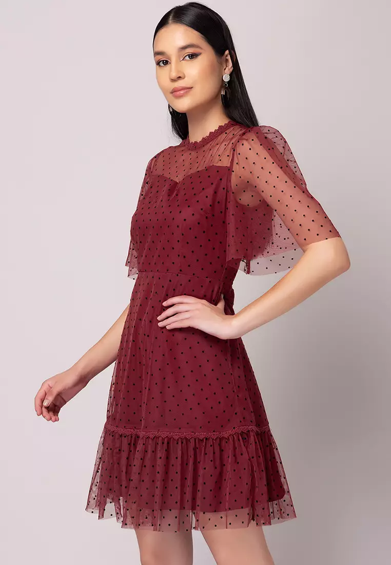 Red Ruffled Mini Dress