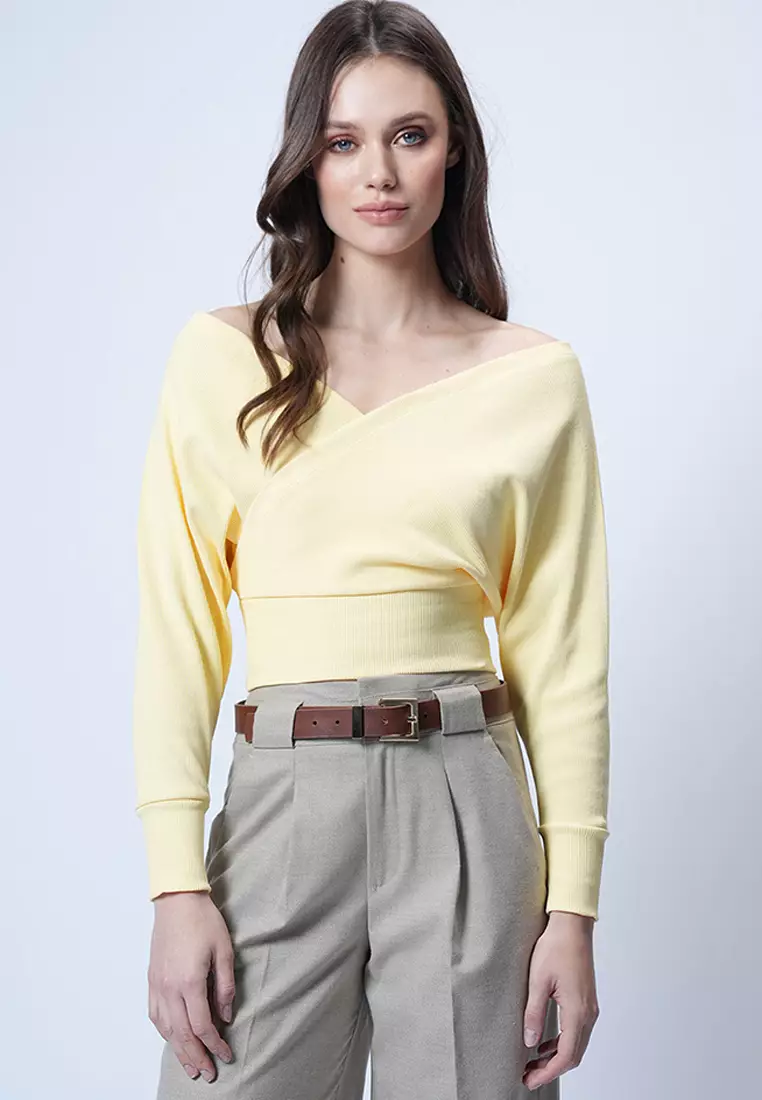 Front Back V-Neck Double Breasted Blouse