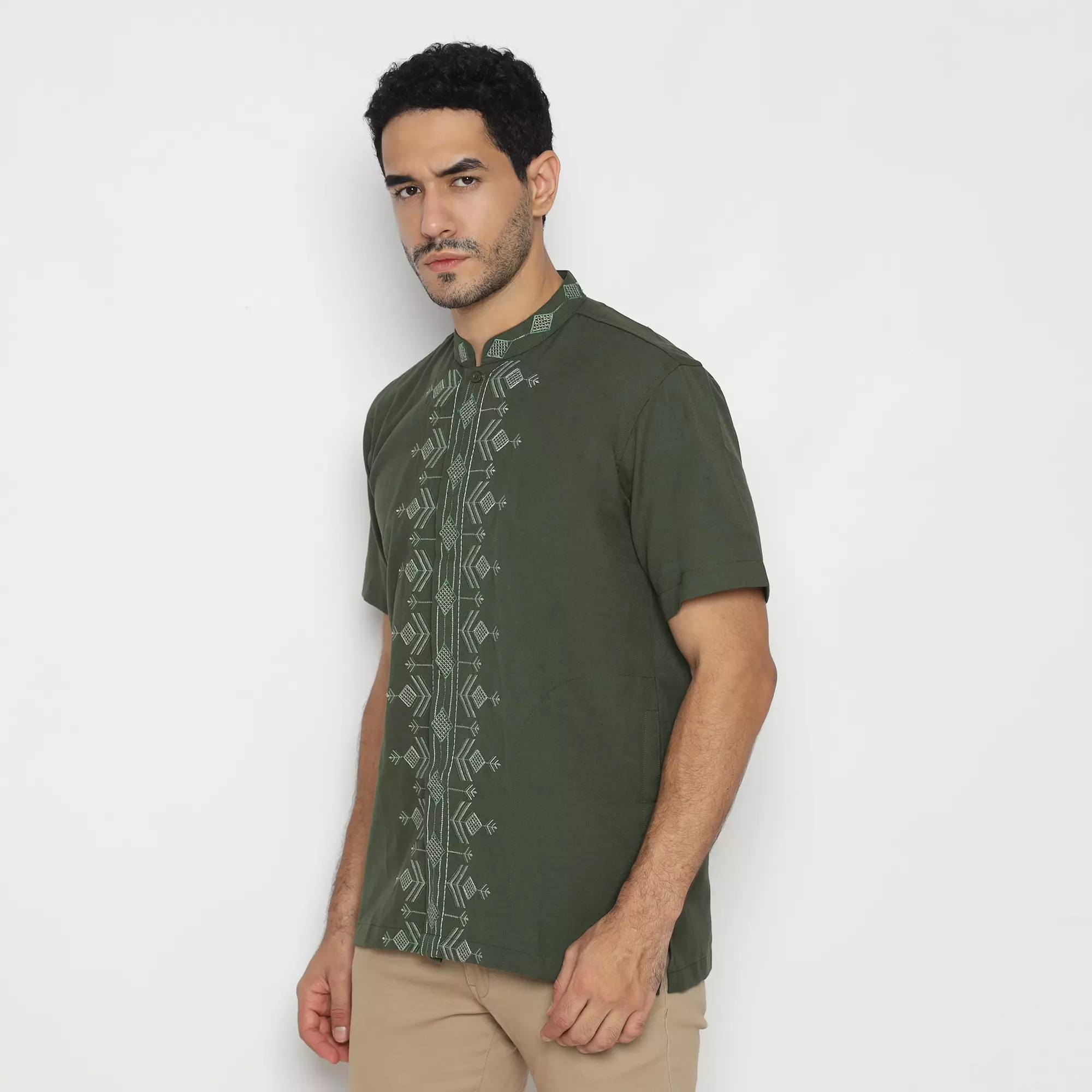 Platini Kemeja Pria Koko Shanghai Lengan Pendek Katun 031013