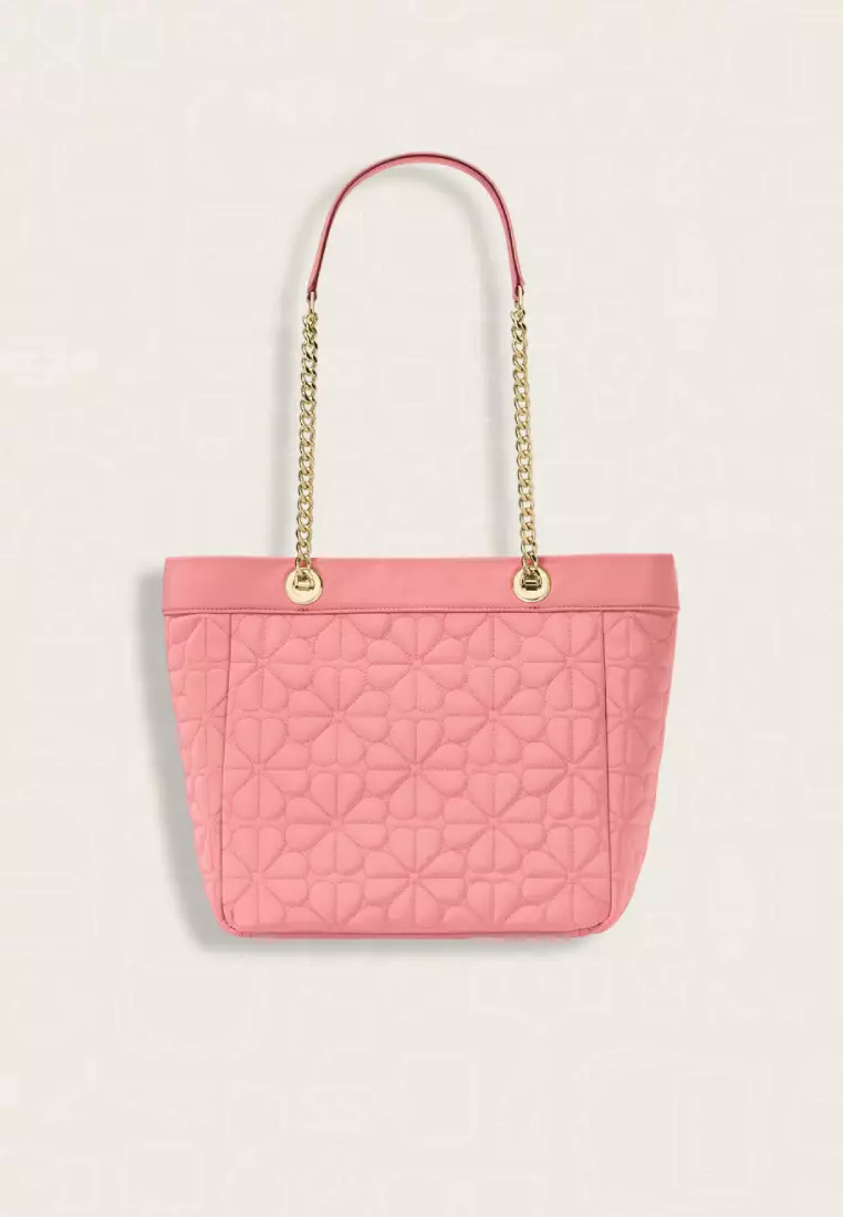 Kate Spade Spade Flower Quilted Fabric Medium Tote Terracota