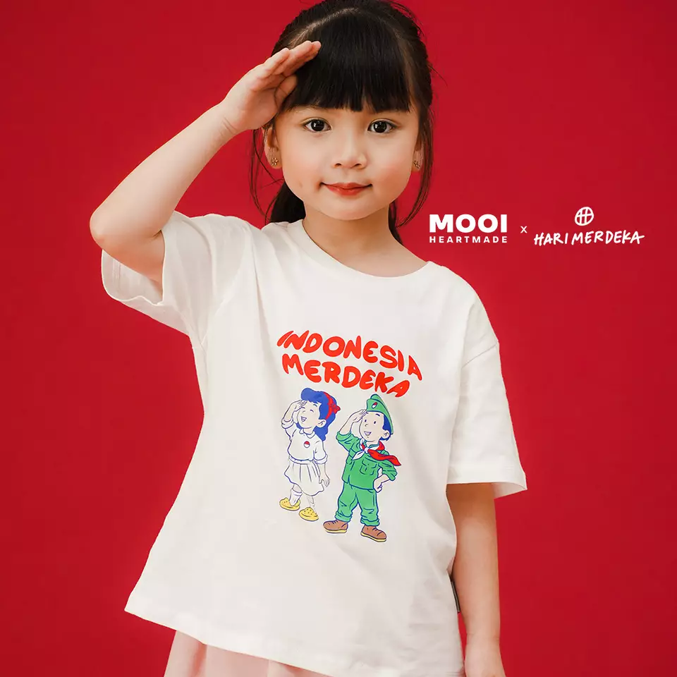 Mooi x Hari Merdeka 17 Agustus Kaos Kemerdekaan Anak T-shirt Anak Indonesia Merdeka - Navy