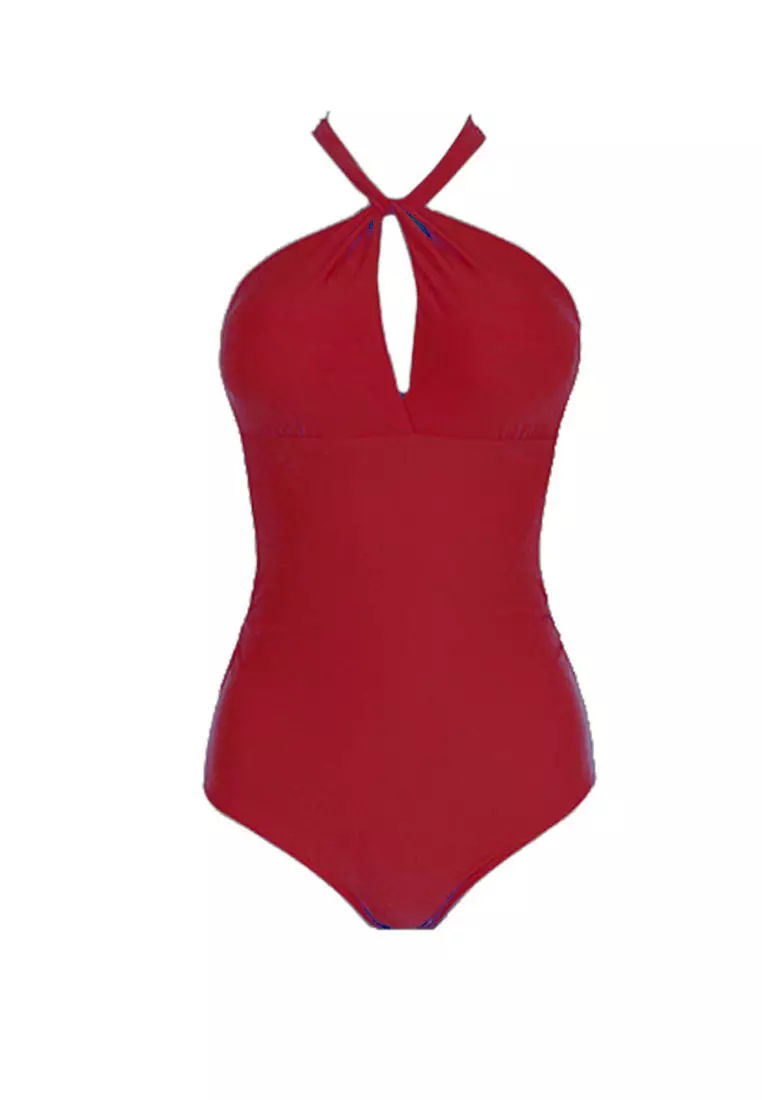 Halter neck one piece swimsuit on sale