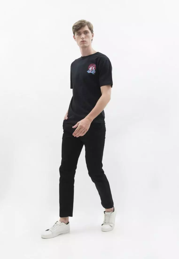 Kaos hitam t shirt polos houseofcuff motif Koi Fuji READY HINGGA 4XL