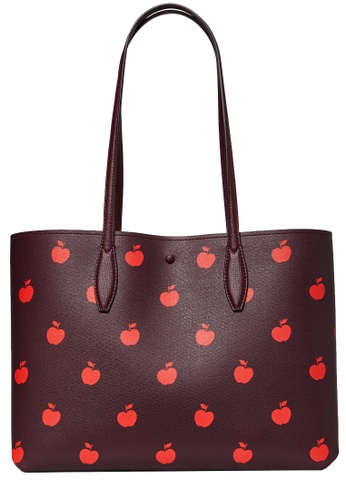 Kate Spade red and multi Kate Spade All Day Apple Toss Large Tote Bag in Multi k4367 49670AC1D2F67DGS_1