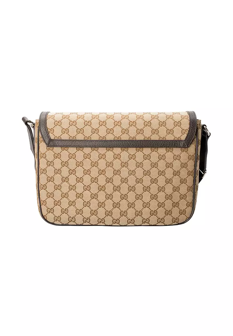 Buy Gucci Gucci Gucci men's classic canvas double G Logo messenger bag  single shoulder bag 2023 Online