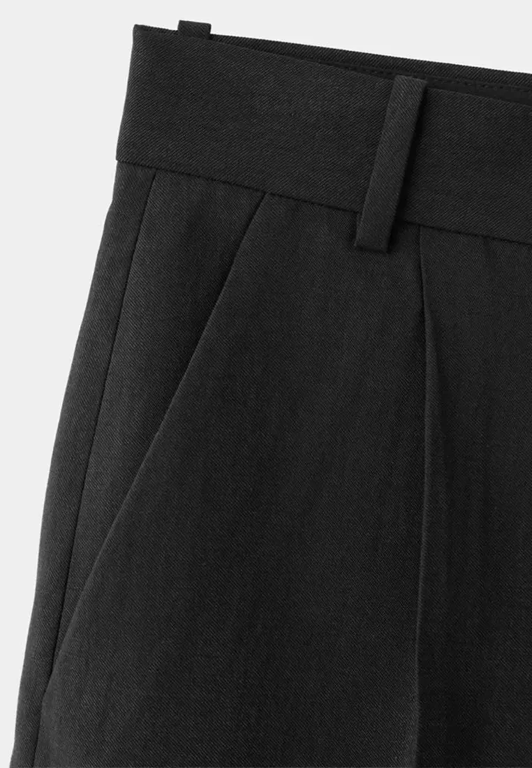 Straight-Fit High-Waist Bermuda Shorts