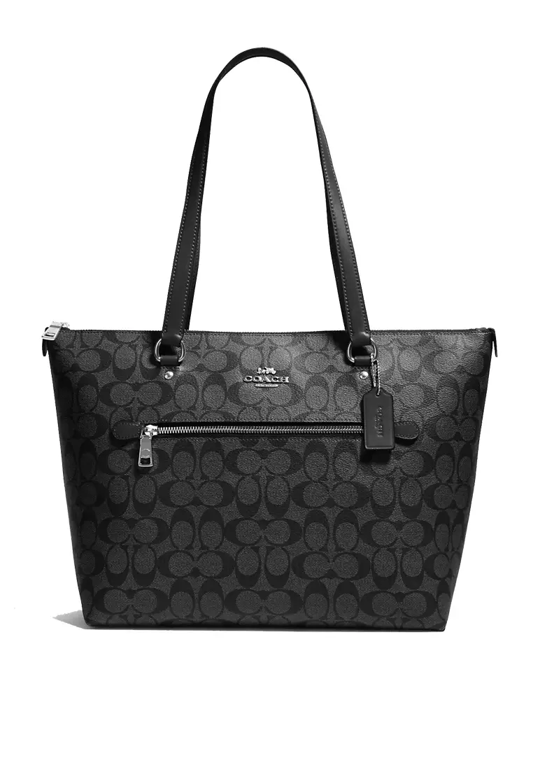 Coach Coach Gallery Tote In Signature Canvas 79609 Graphite Black 2023