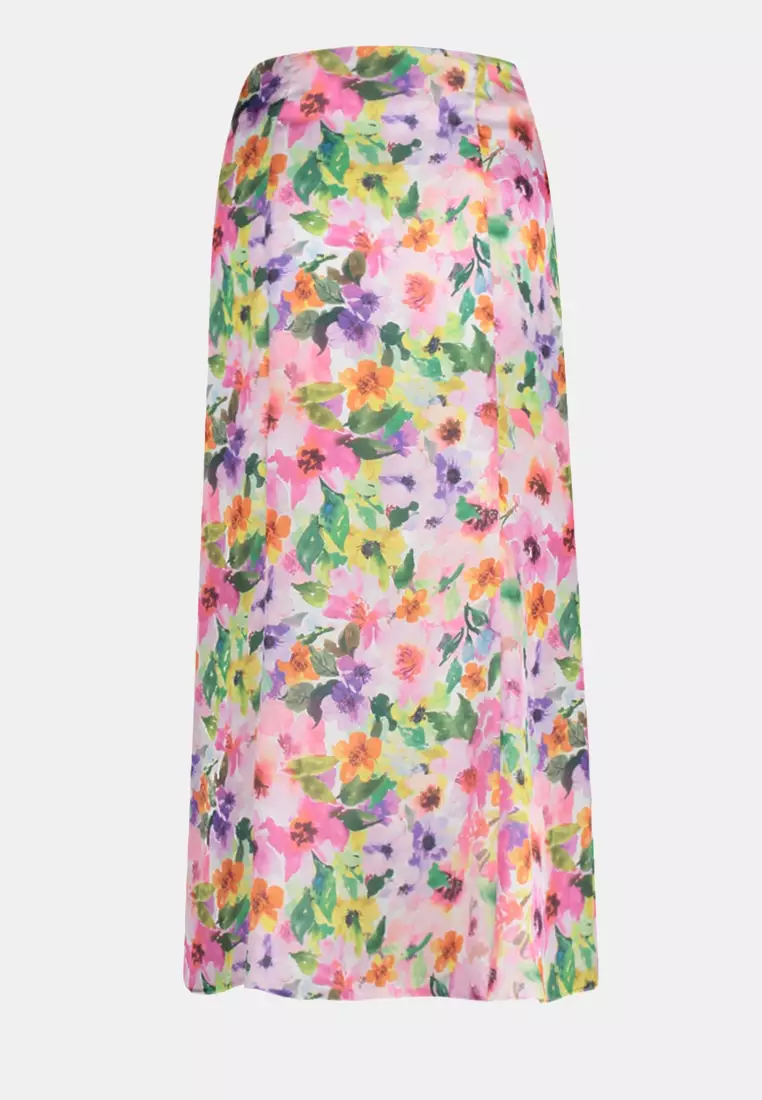 Floral Patterned Midi Skirt