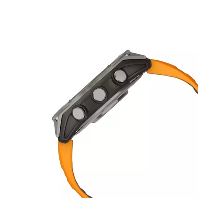 Jam Tangan Pria Garmin Fenix 8 47 010-02904-19 Smartwatch Sapphire Amoled Titanium Spark Orange Silicone Band