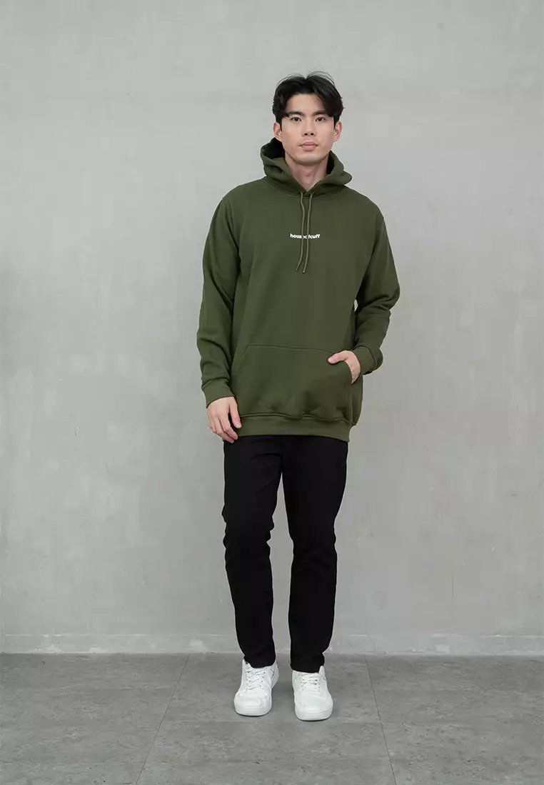 Houseofcuff Jaket Jumper Hoodie Tebal Premium Glow In The Dark Hijau Army