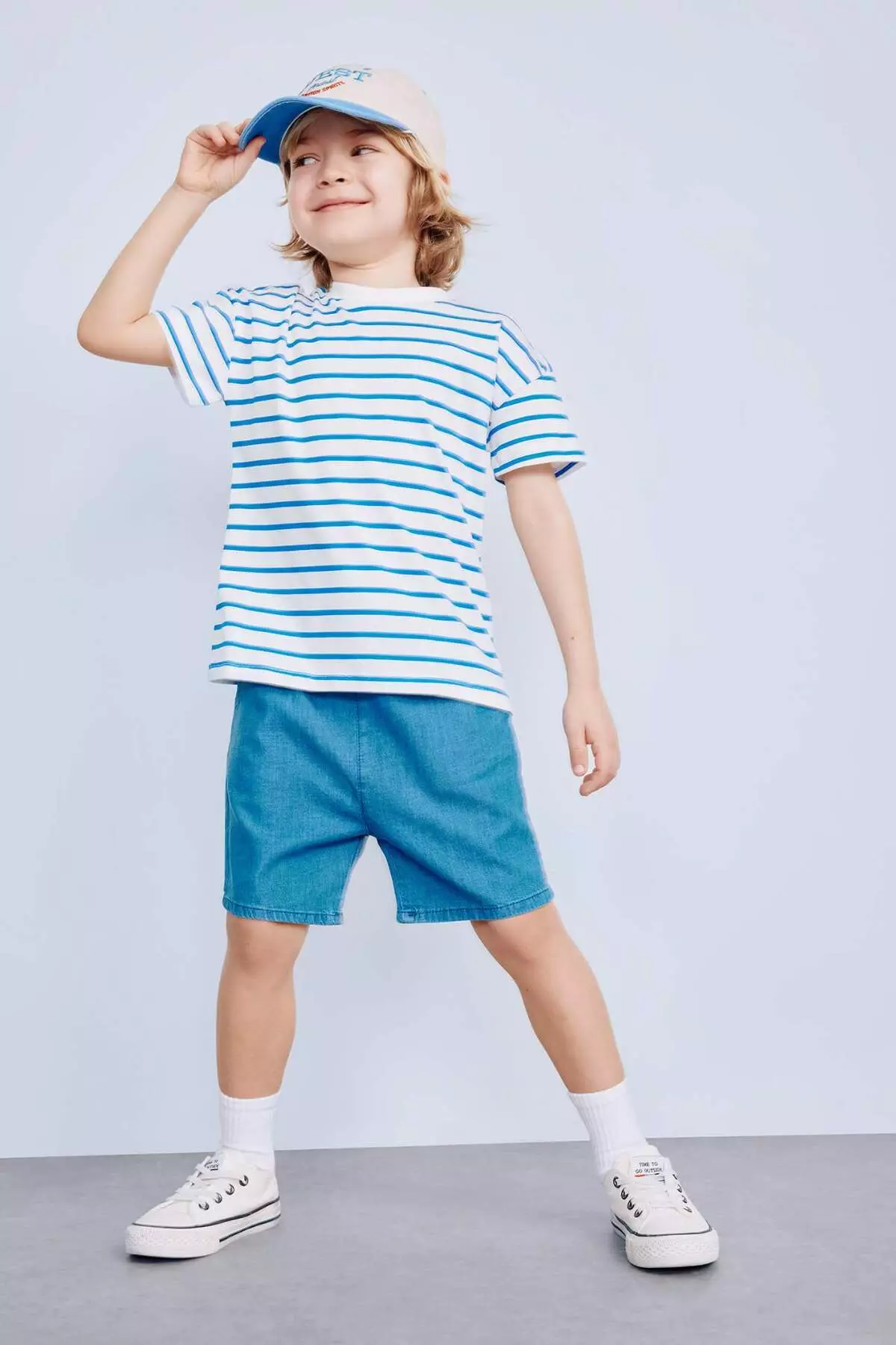 Baby Boy Crew Neck Striped Short Sleeve T-Shirt E6740A525Sm