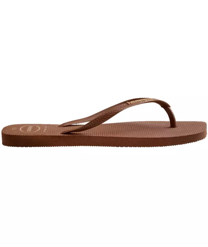 Havaianas Slim Square Logo Popup Rust - Sandal Wanita