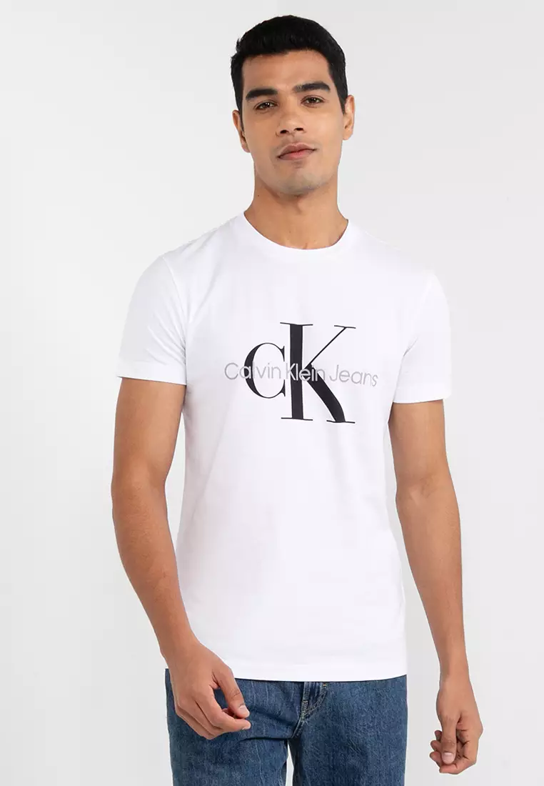 Calvin Klein Jeans CORE MONOGRAM - Print T-shirt - bright white/white 