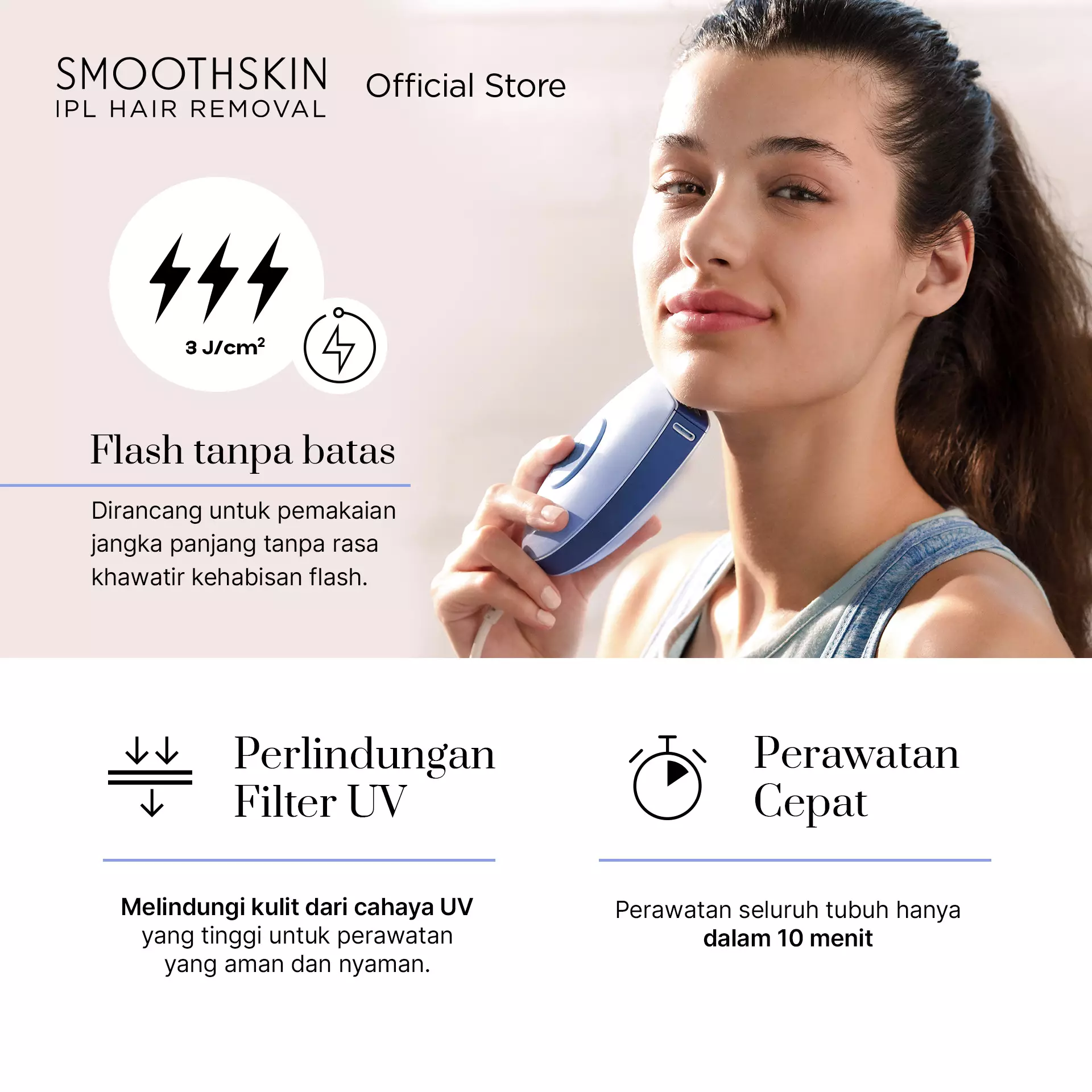 Smoothskin IPL Hair Removal Pure Mini Lite in Blue / Alat Penghilang Bulu