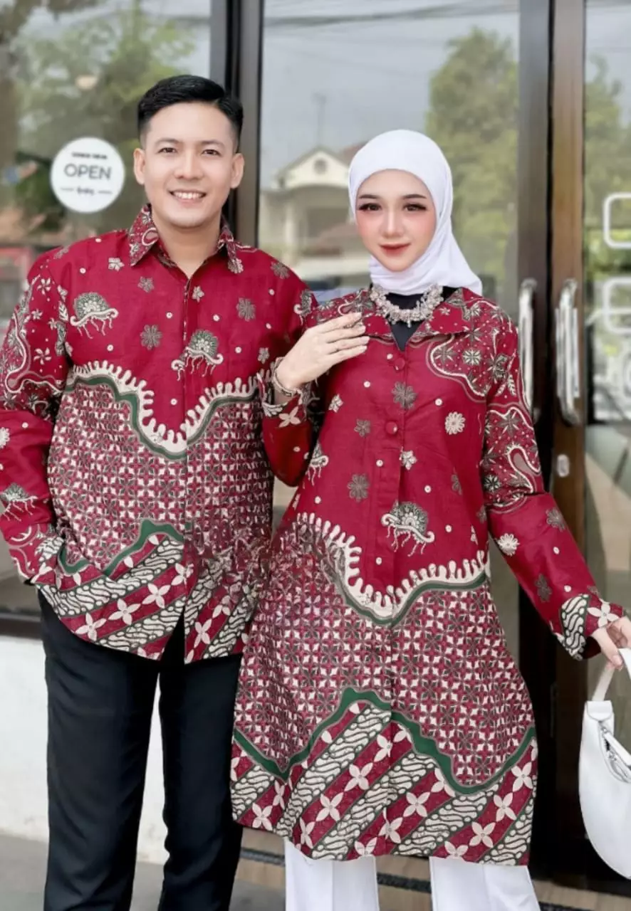 Tunik Batik Almand Maron Premium ALN