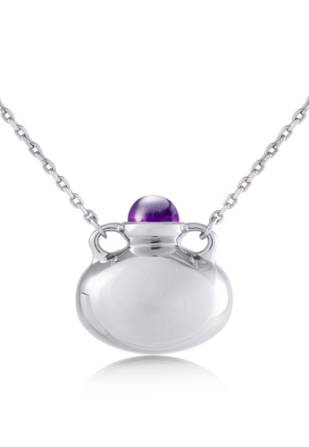 Majade Jewelry purple and silver MAJADE - Bottle Amphora Vessel Amethyst 925 Silver Necklace 8FE3EACD36BC13GS_1