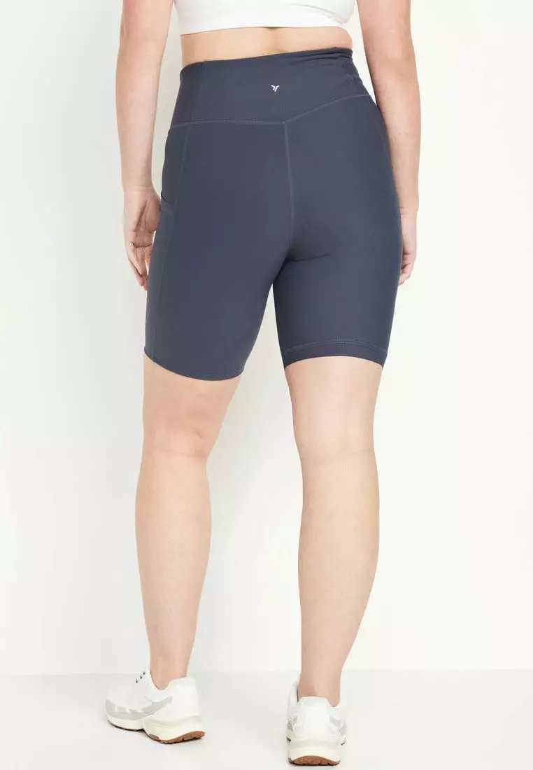 High-Waisted Powersoft Biker Shorts For Women -- 8-Inch Inseam
