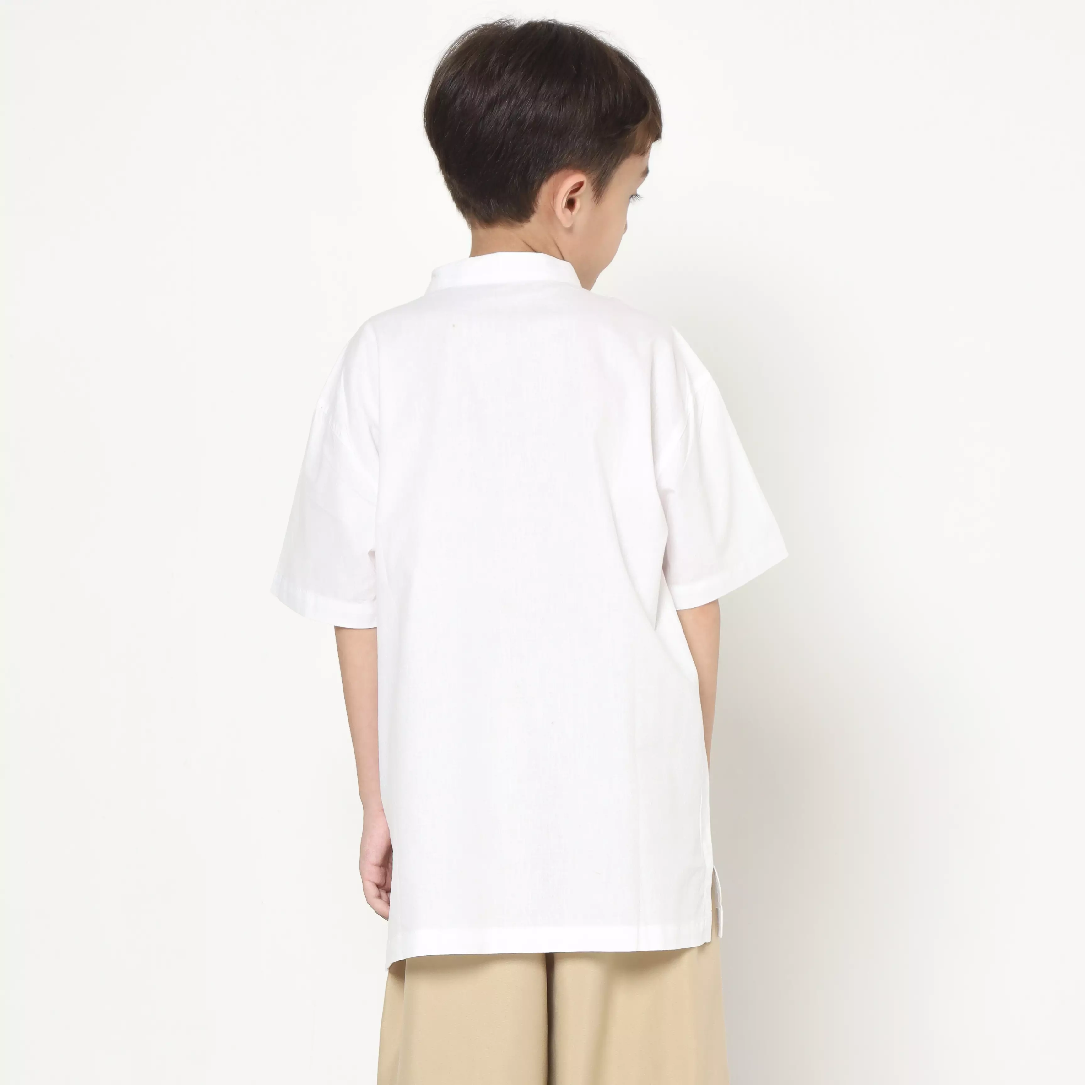 Baju Koko Set Anak Laki Bordir Square White - AMAZING