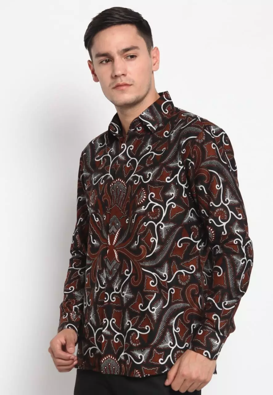 Satyabama Kemeja Batik Pria Premium Slimfit Modern Lengan Panjang