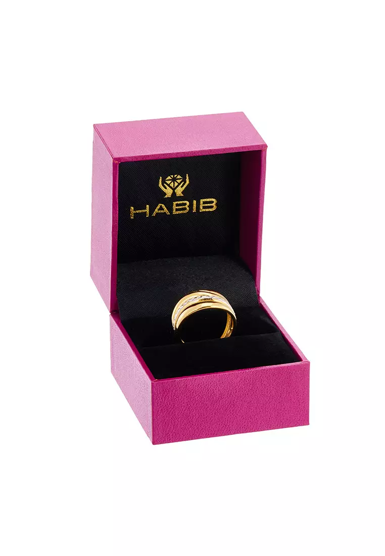 HABIB Oro Italia 916 Yellow and White Gold Ring GR57561124(YW)-BI (22K Gold)