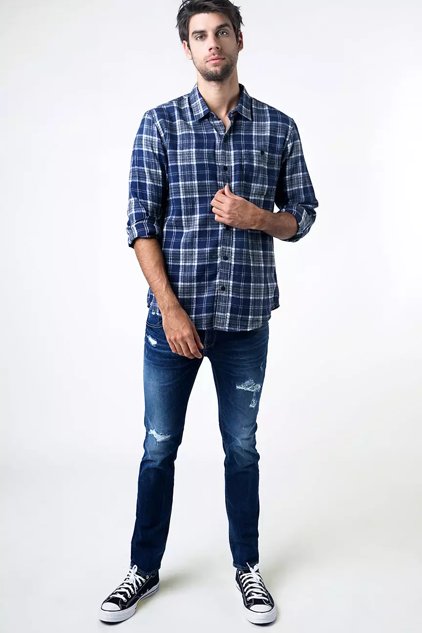 Kemeja Flanel Pria Piggy