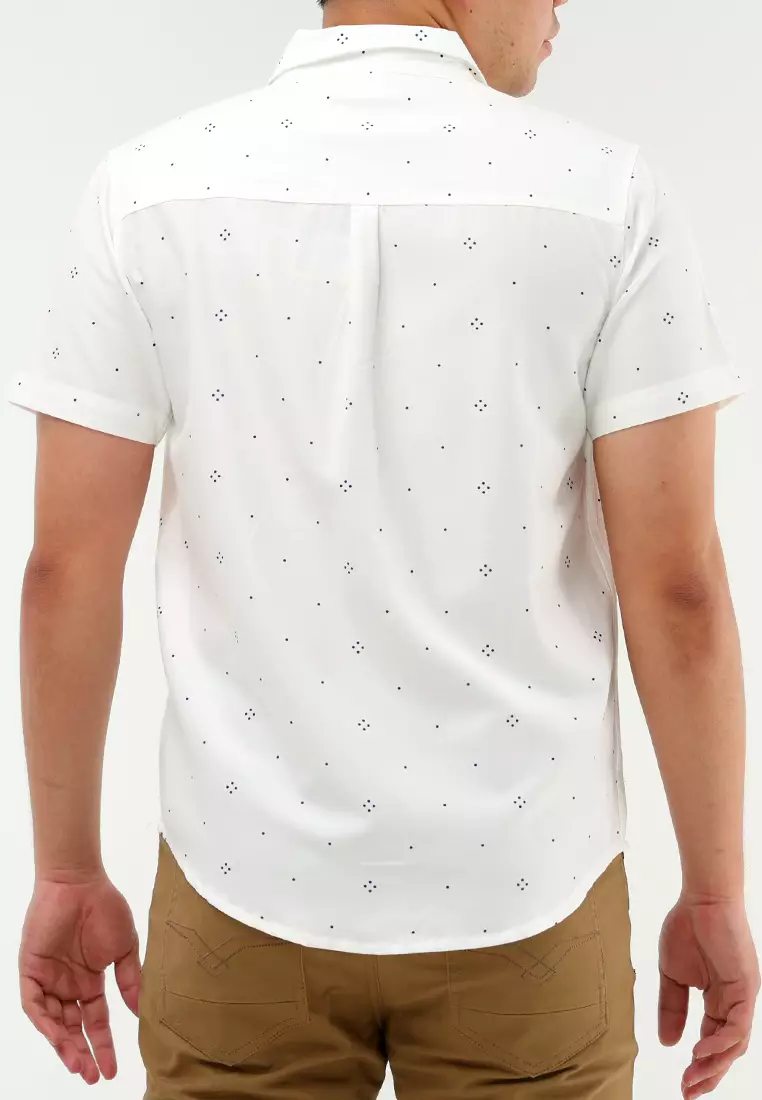 Woven Printed Oxford Short Sleeve Polo