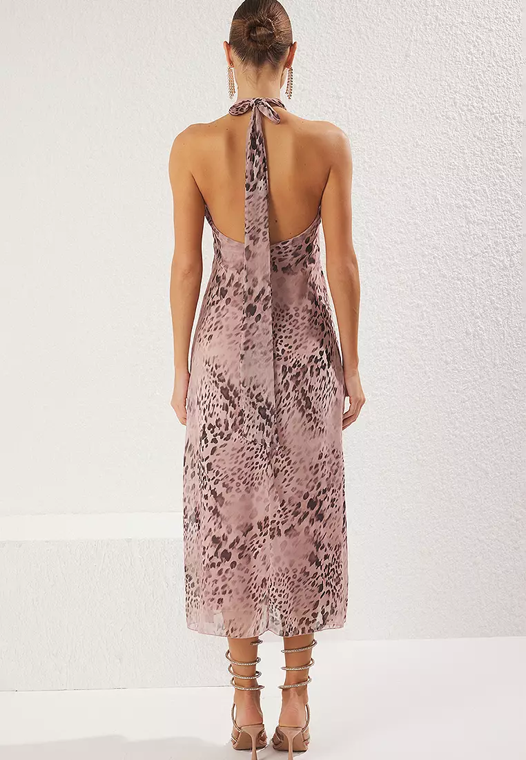 印花雪紡連身中裙