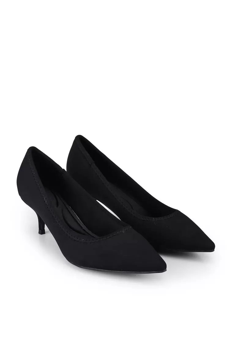 Lycra Mid Heel Pumps