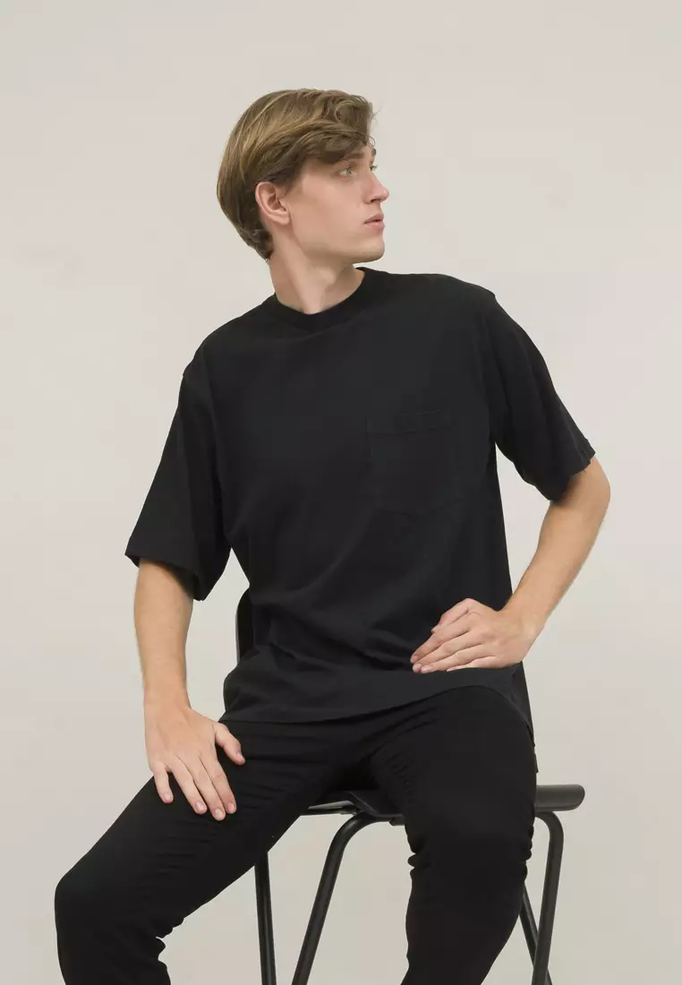 Kaos oversized hitam t shirt rhode island unisex pria houseofcuff