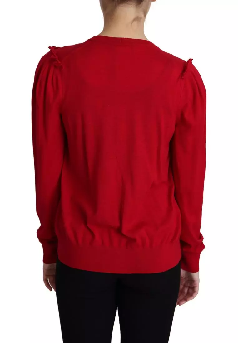 Red sweatshirt sale cardigan