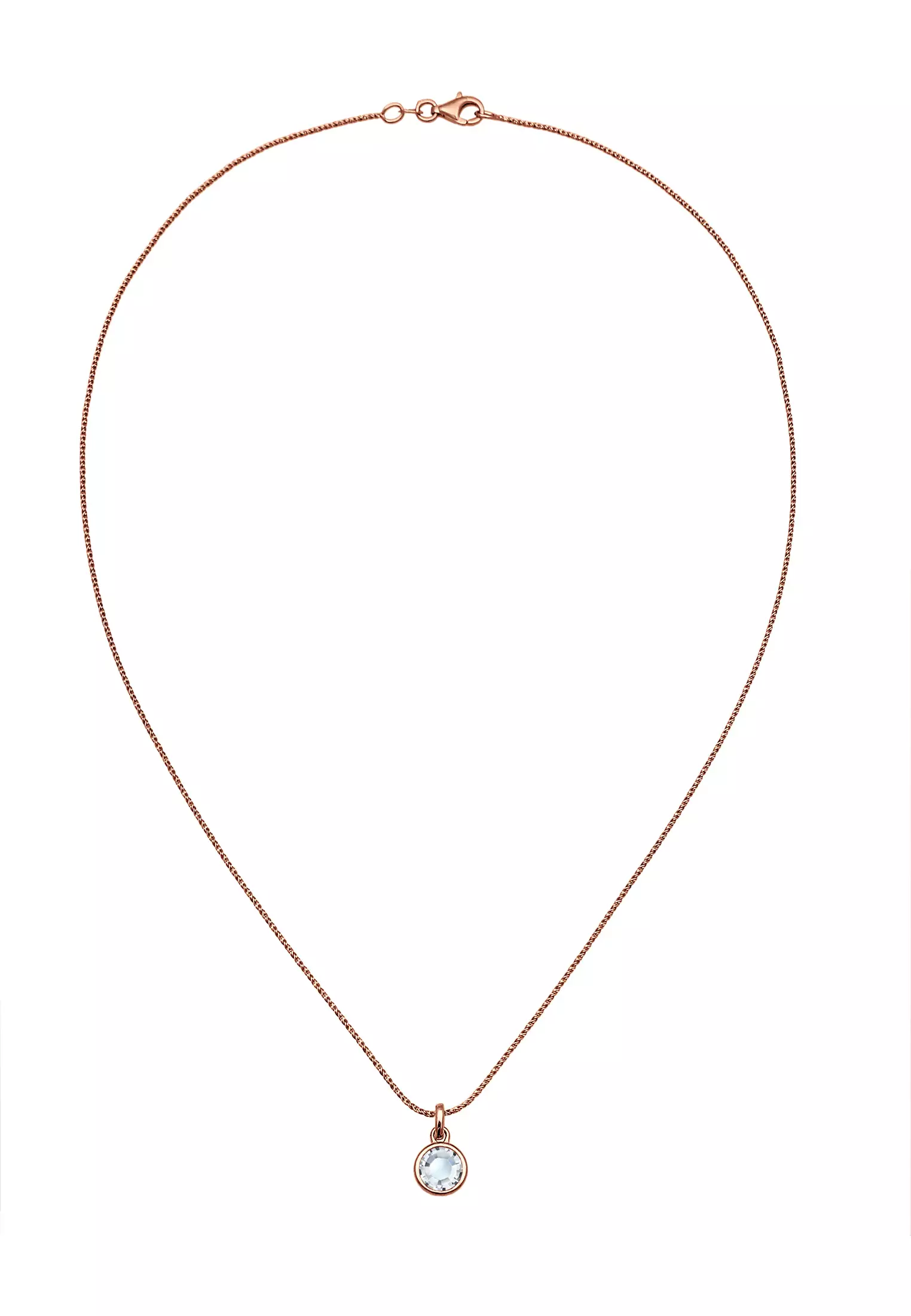 Necklace Pendant Solitaire Cord Rose Gold Plated Embellished with Crystals by Swarovski®
