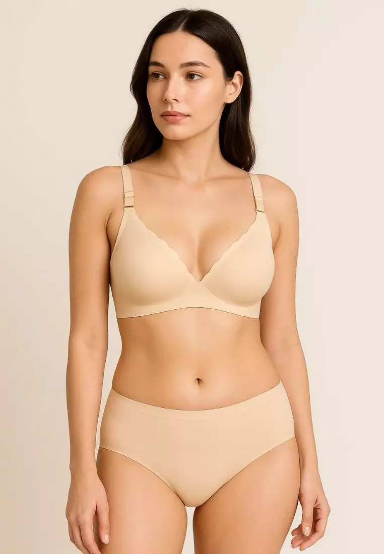 2 Pack Premium Zaylin & Ivana Seamless Nursing Bra Bundle - Pink, Nude