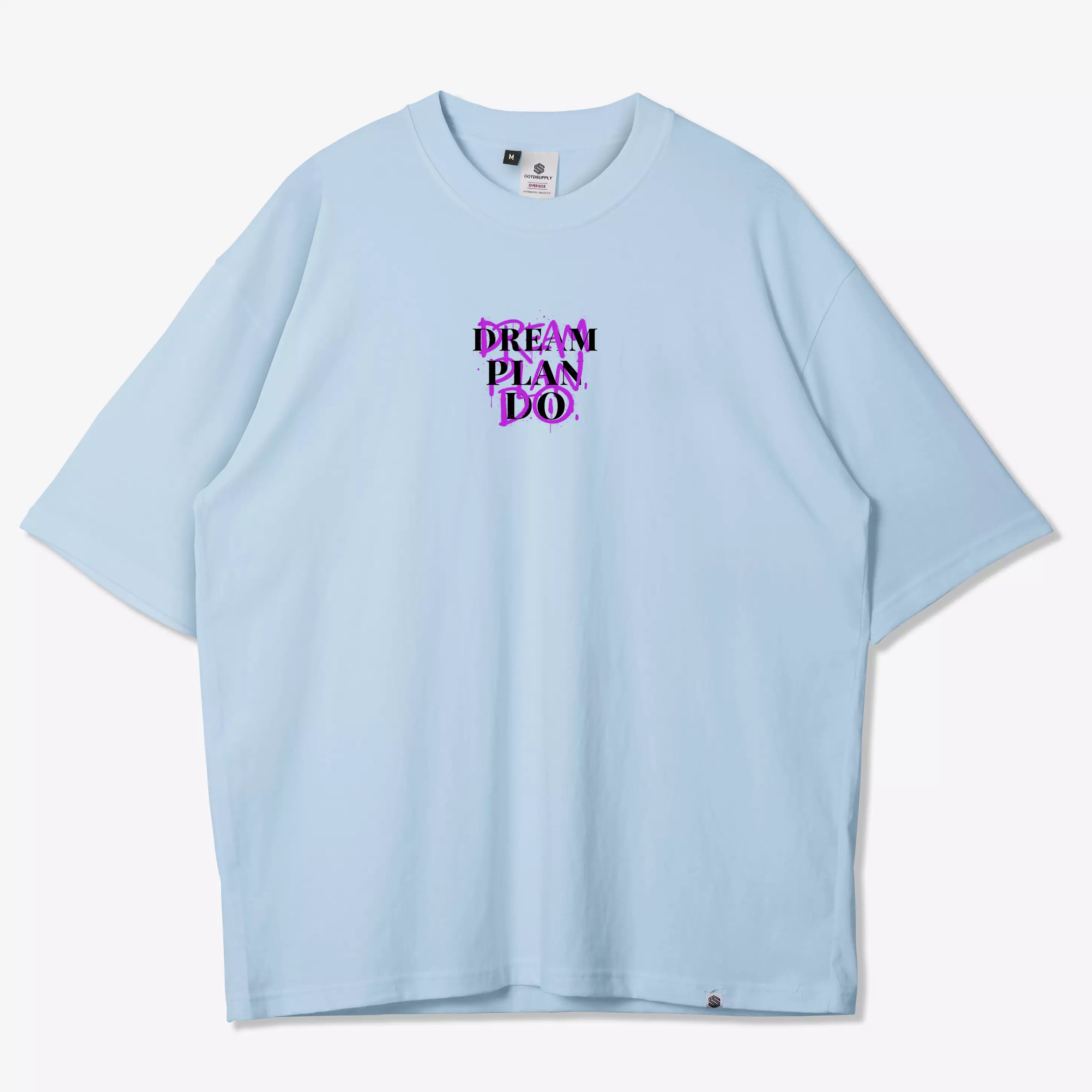 OOTDSUPPLY Oversized Tshirt Paper Plane Cream & White