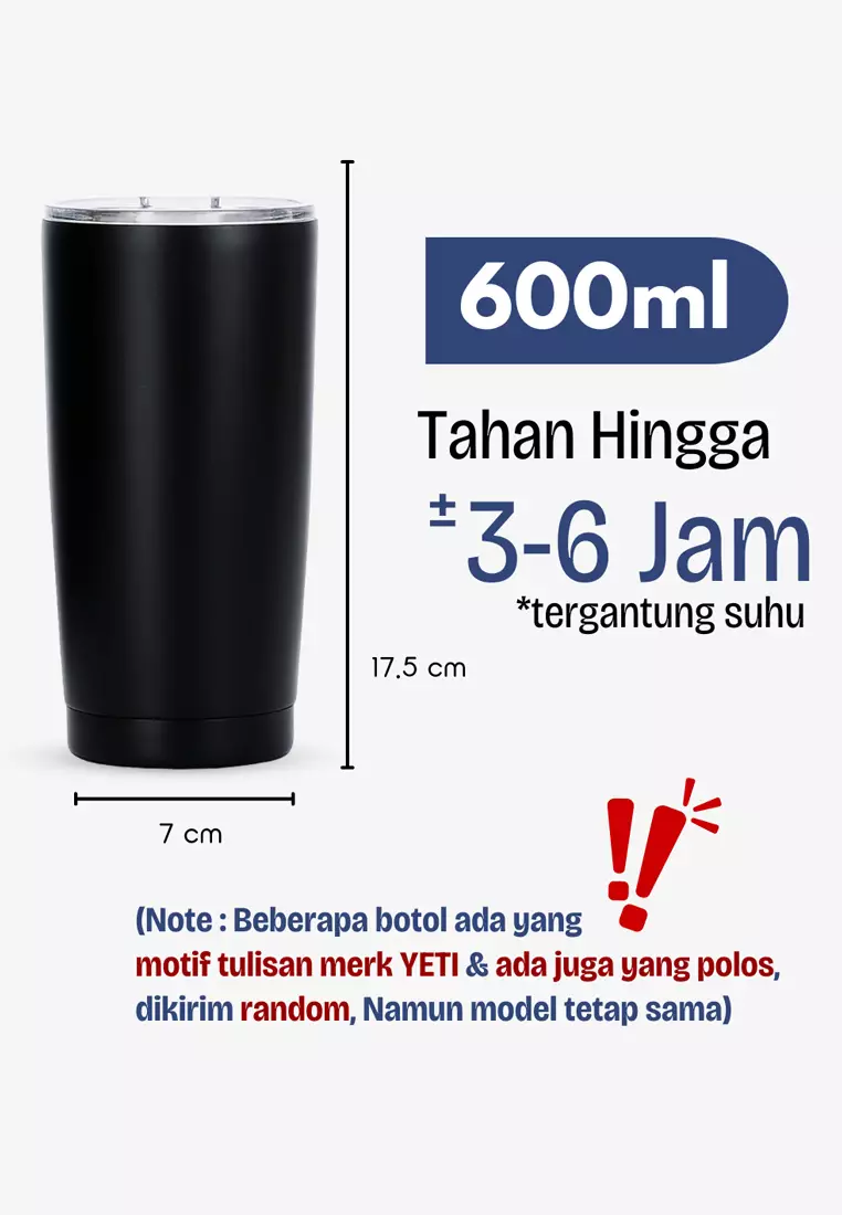 Wakakids Botol Minum Stainless Steel Termos Cup Gelas Mug Tumbler Mobil Simple 600ml K4010 Venrc Putih