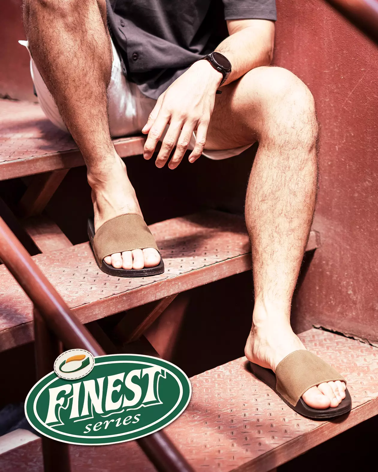 Marhadi Sendal Selop Cogen Sandal Slide Pria Nyaman Suede - Finest Olive