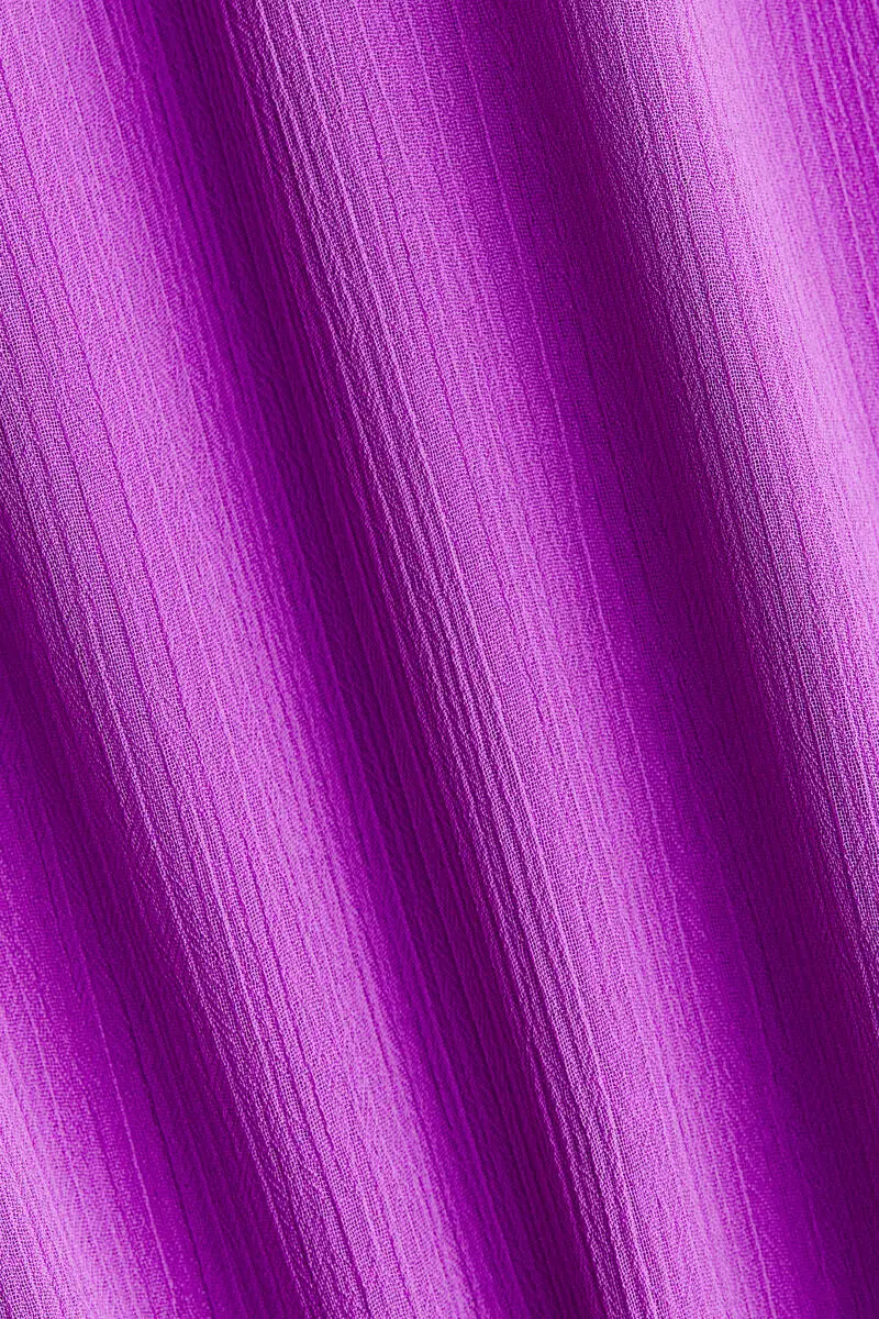 Frill-trimmed crinkled dress