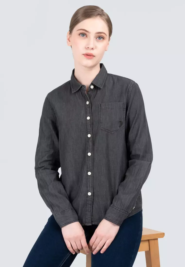 Polo Haus - Women’s Signature Fit Denim Long Sleeve Shirt WWLSV001