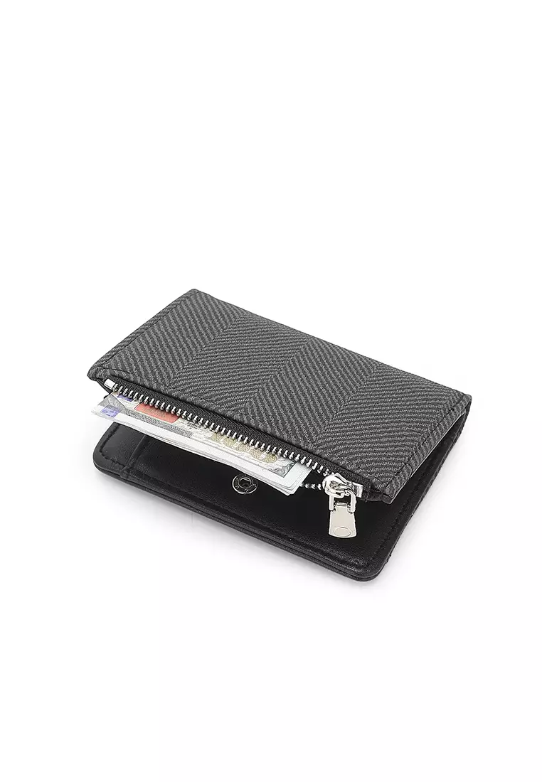 Women's 2 in 1 Purse/Wallet With Coin Compartment (Dompet Wanita 2 in 1 dengan Kompartmen Koin) - Hitam