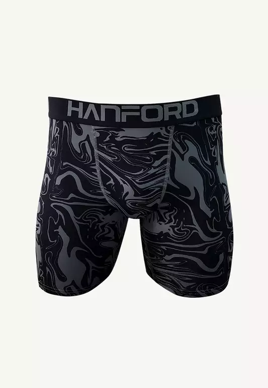 Athletic Men Pro Cool Quick Dry Compression Shorts Revo - Black / Swirl Print (Single Pack)